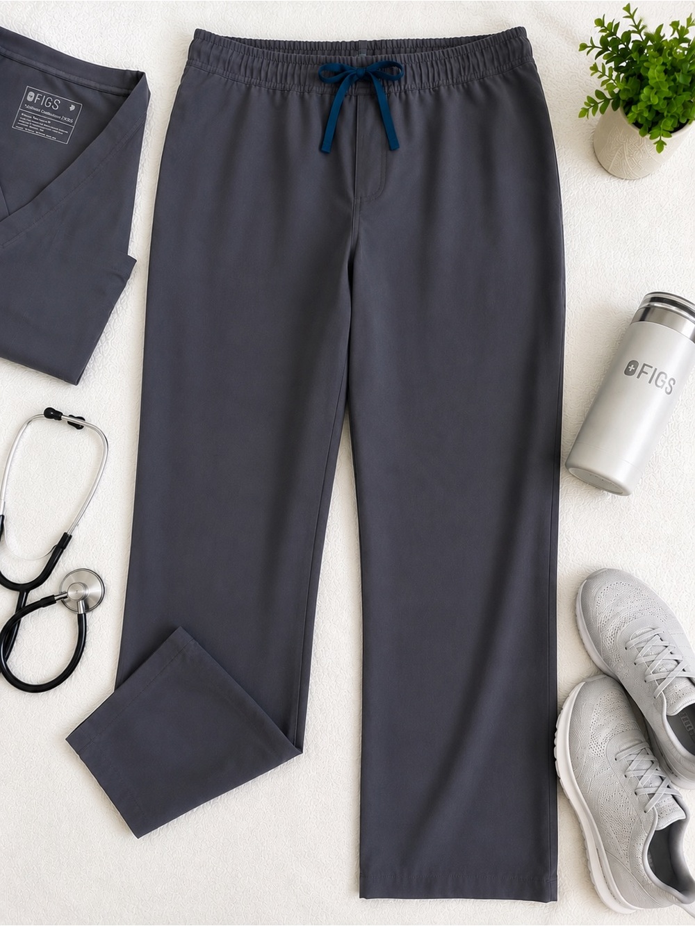 FIGS Technical Collection Scrub Pants Men’s XXL Short Gray Stretch Straight Leg